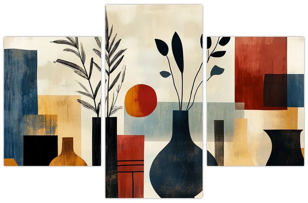 Obraz - Kubistické vázy (90x60 cm)