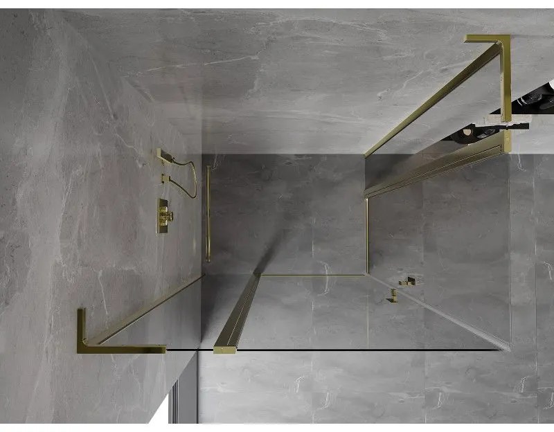 Mexen, Mexen Mist L Duo sklápací sprchový kút 120 x 105 cm, transparentný, zlatý - 8A4L-120-105-50-00