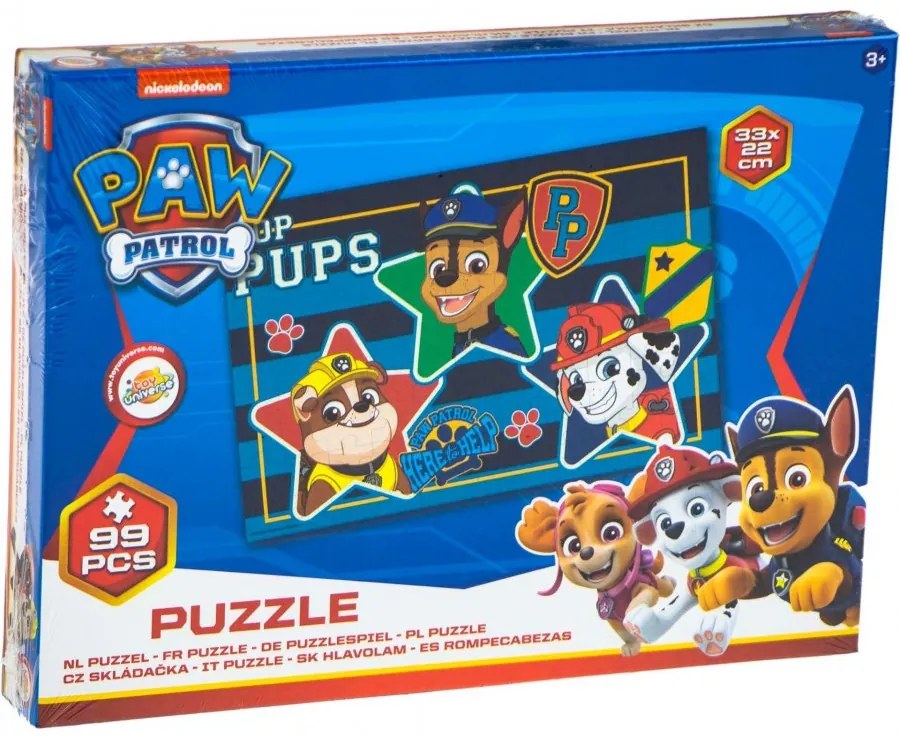 Puzzle pre chlapcov Labková patrola - Paw Patrol - 99 dielikov