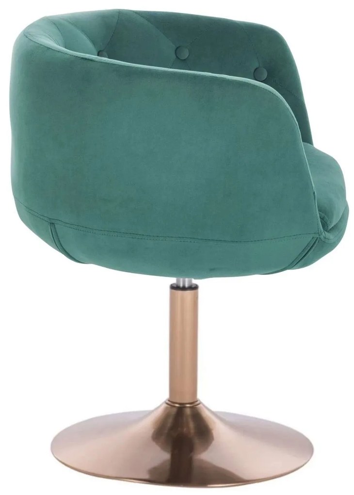 LuxuryForm DESIGN Kreslo MONTANA VELUR na zlatom tanieri - zelené