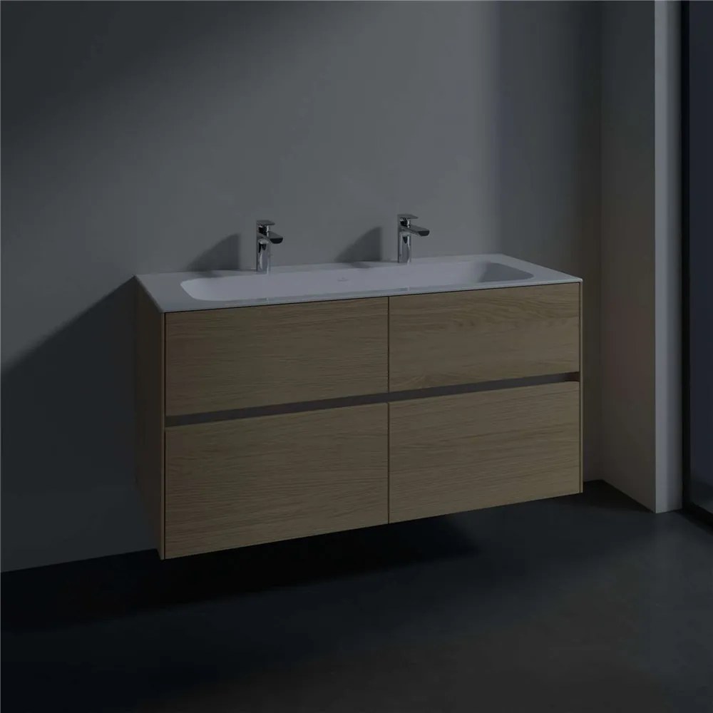 VILLEROY &amp; BOCH Collaro závesná skrinka pod umývadlo, 4 zásuvky, 1196 x 498 x 603 mm, Nordic Oak, C14000VJ