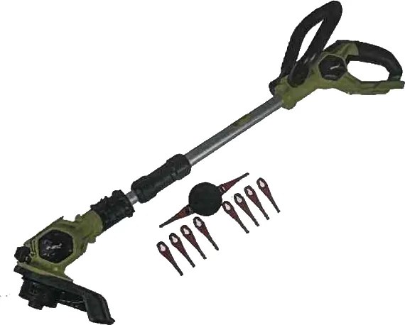 Akumulátorový vyžínač na trávu Baricus / 90 – 115 cm / 70 W / čierna/zelená