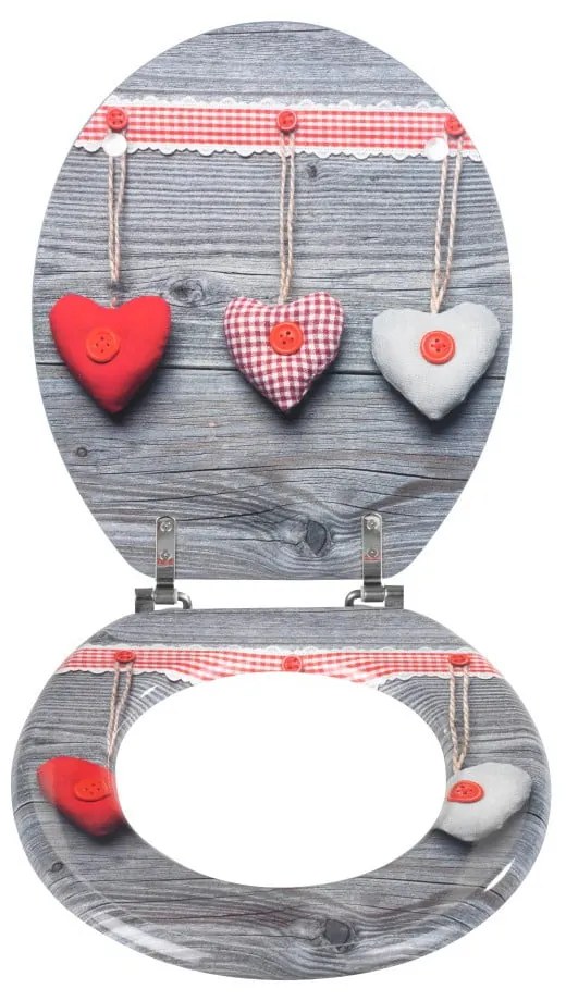 WC sedadlo Wenko Bavarian Hearts, 43 × 37 cm