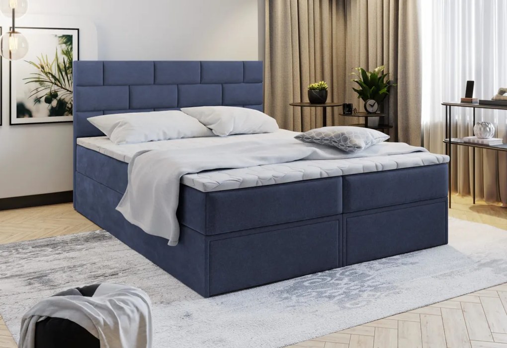 Čalúnená posteľ boxspring MARINOS, 160x200, fialová