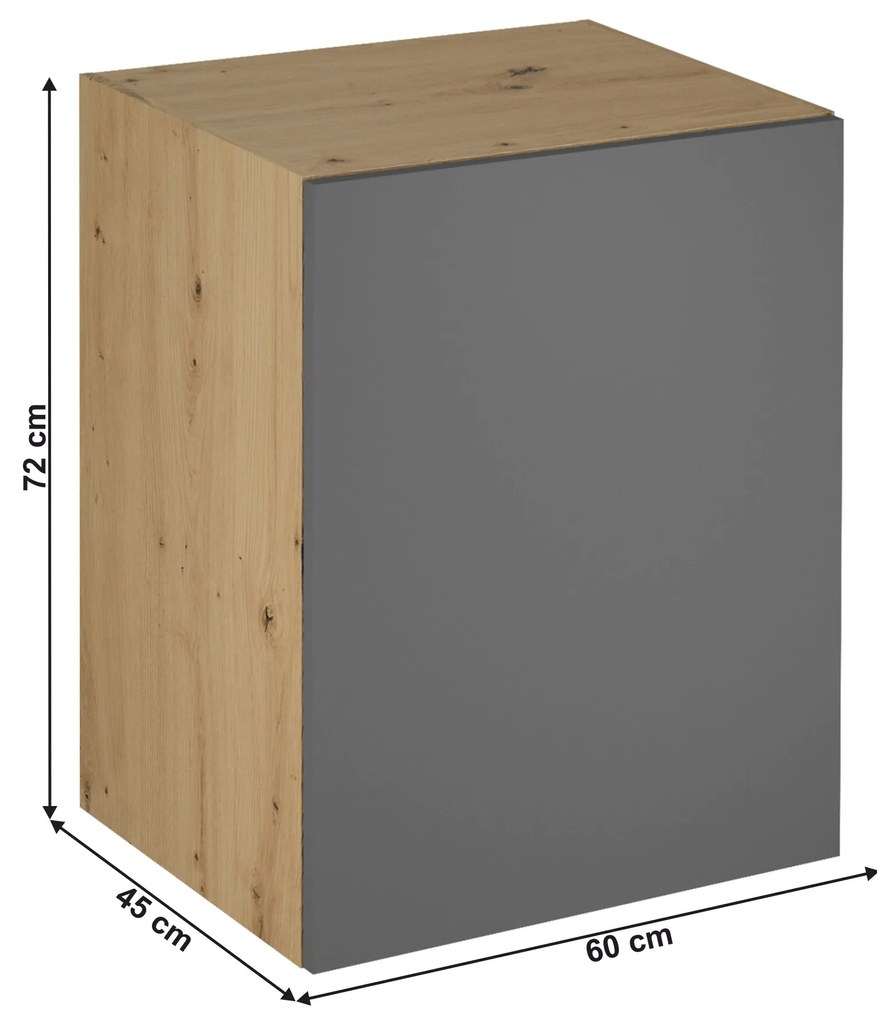 Horná kuchynská skrinka G60G Langari (dub artisan + sivá matná) (L). Vlastná spoľahlivá doprava až k Vám domov. 1016905