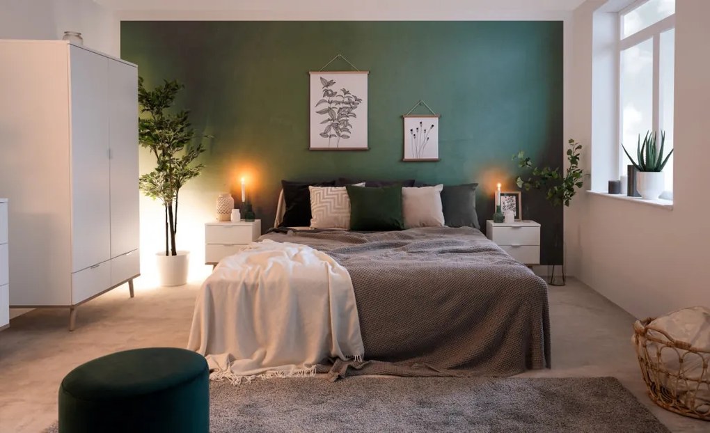 Nočný stolík Göteborg, biela/dub sonoma