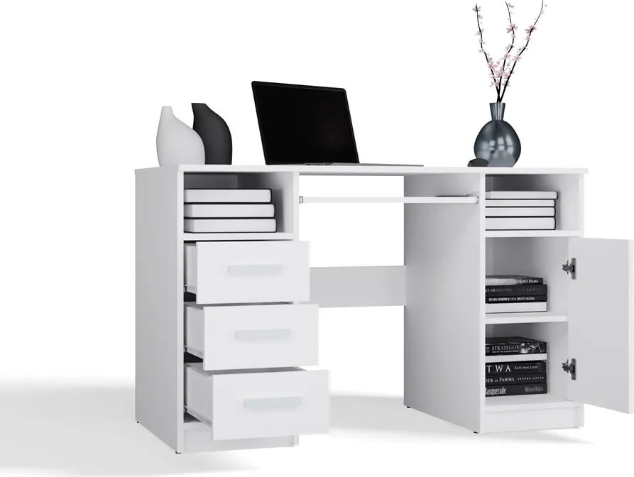 Písací stôl DELTA 120 cm biely