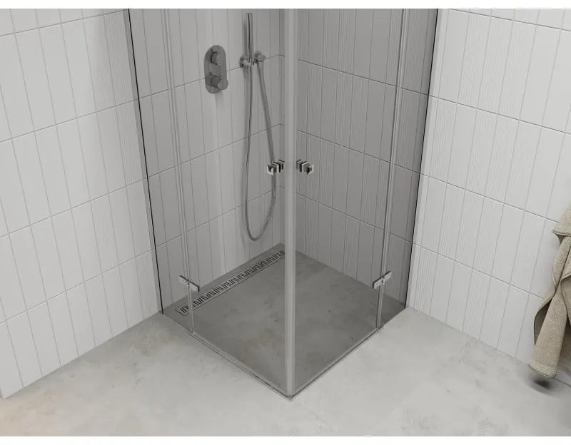 Mexen Roma Duo, sprchovací kút 90 (dvere) x 90 (dvere), 6mm číre sklo, chrómový profil, 854-090-090-02-00