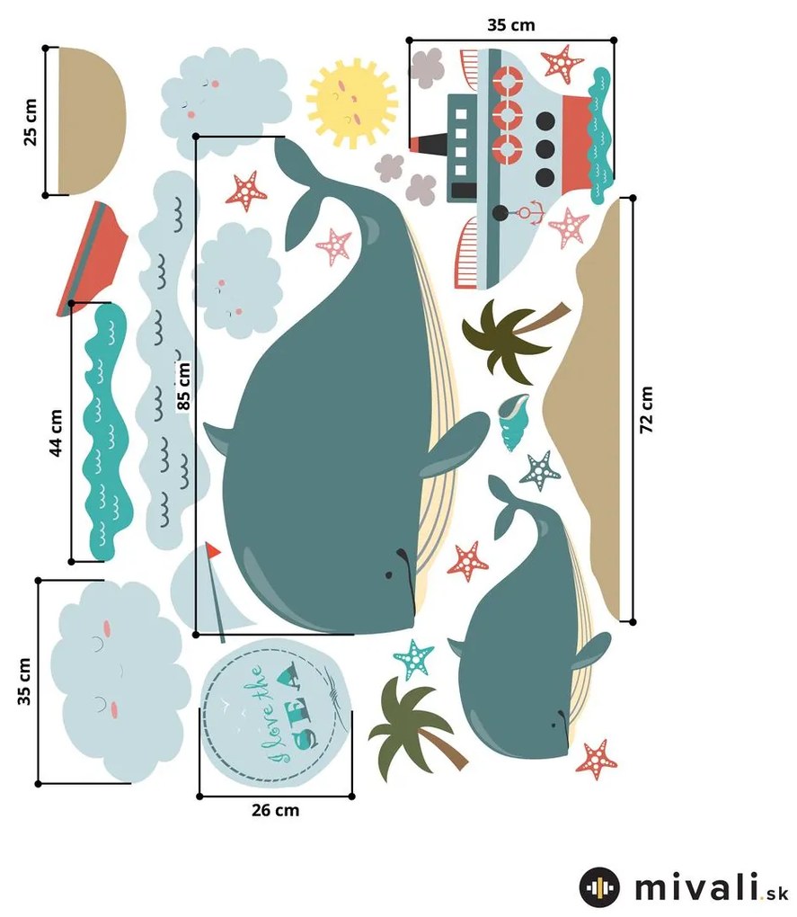 Samolepky na stenu - Veľryba