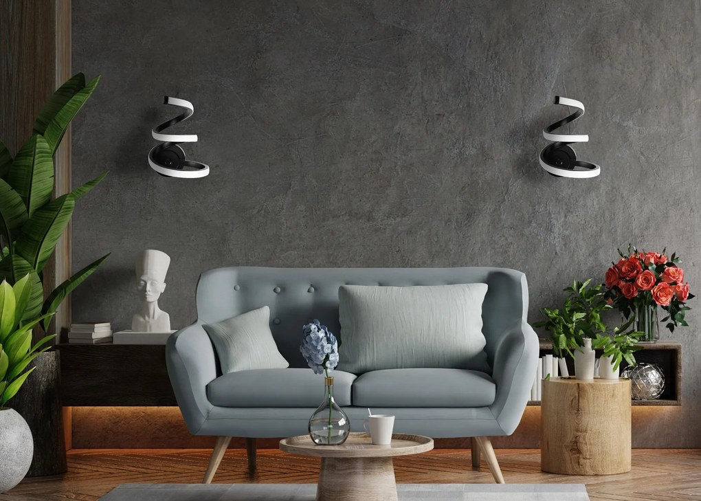 Toolight Toolight, LED nástenná lampa APP1052-W, čierna, OSW-01069