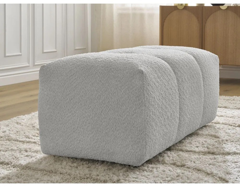 Svetlosivá podnožka z textílie buklé Roxelane – Bobochic Paris