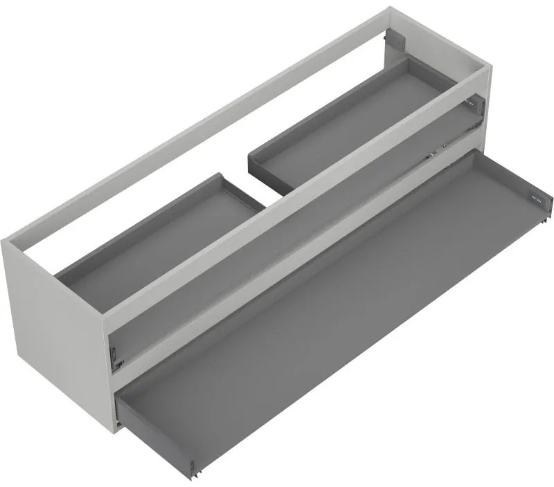 Mexen Box-A, závesná skrinka 160 cm, 2 zásuvky, matná sivá, 91AX0-1600-470-2-62