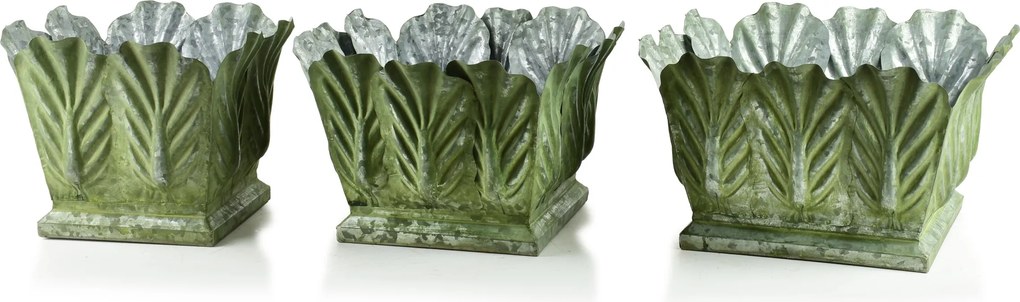 Sada 3 ks květináčů MARINA IV zelená