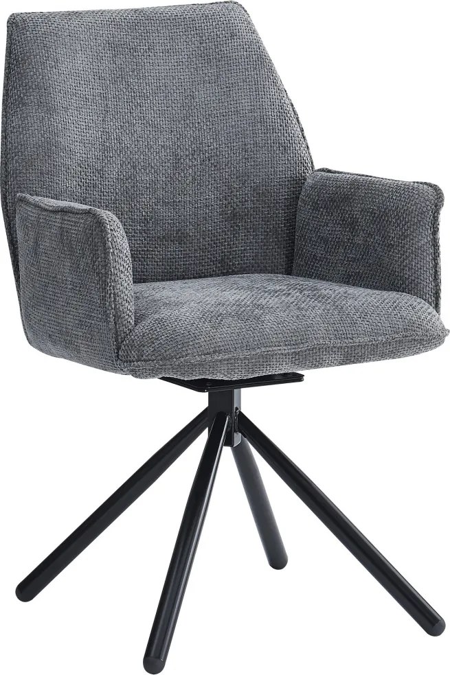 Jedálenská stolička Livela, dymovo šedá štruktúrovaná tkanina