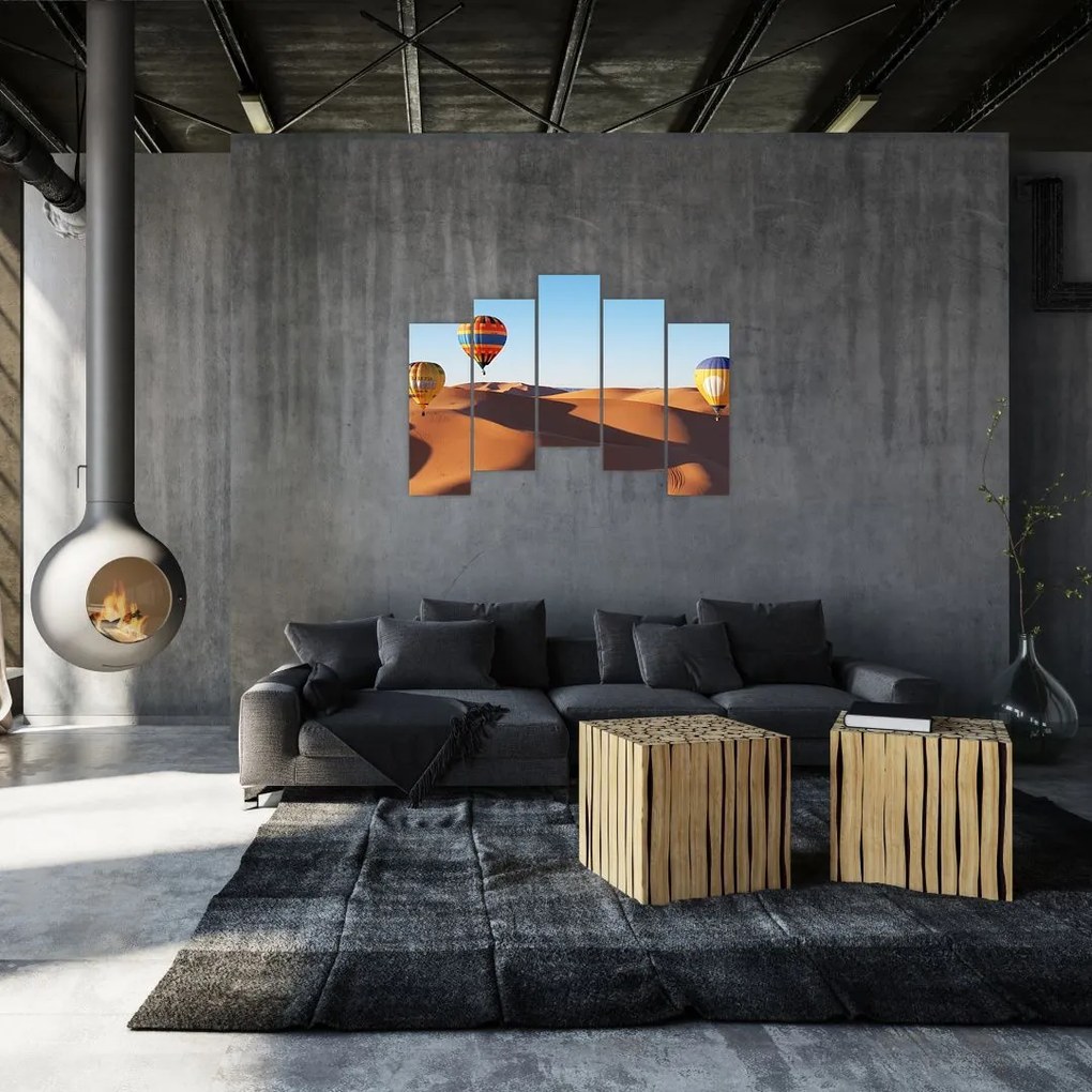 Obraz - teplovzdušné balóny v púšti