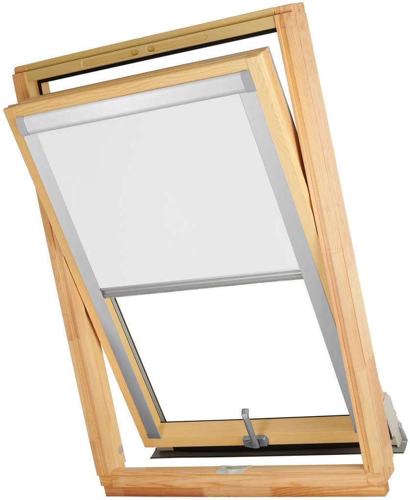 Dekodum Termoizolačná roleta na strešné okno typu FAKRO 66x140 Farba látky: White Silver, Farba profilu: Strieborná