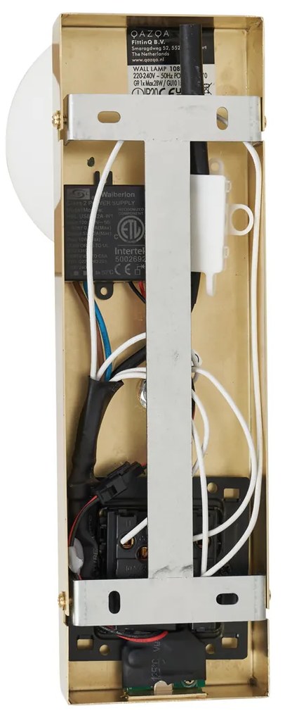 Moderné mosadzné nástenné svietidlo s 2 svetlami, nastaviteľné s portom USB-C - Lesly