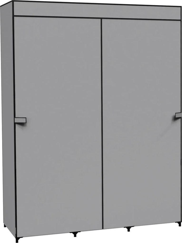 Textilná šatníková skriňa CELINA - 8 políc - antracit