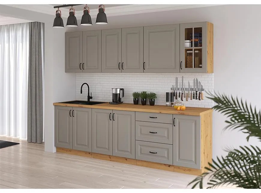 Kuchynská linka Stilo claygrey/artisan 260 bez dosku