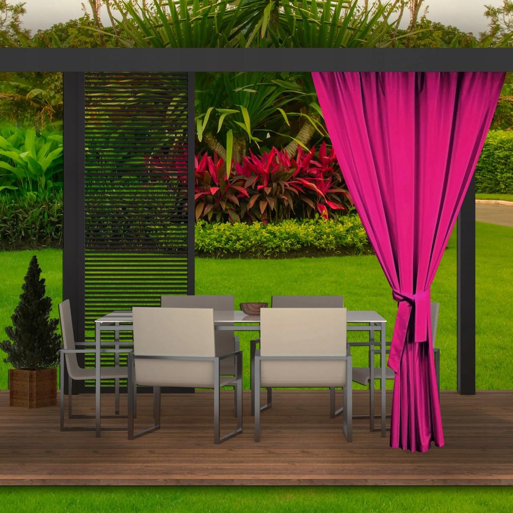 Luxusný hotový ružový záhradný záves do altánku 155x220 cm
