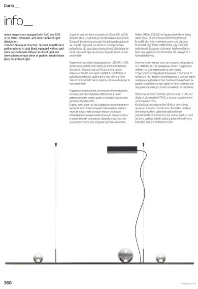 Redo 01-4302 - Stmievateľný LED luster na lanku DUNE LED/48W/230V čierna/dymová