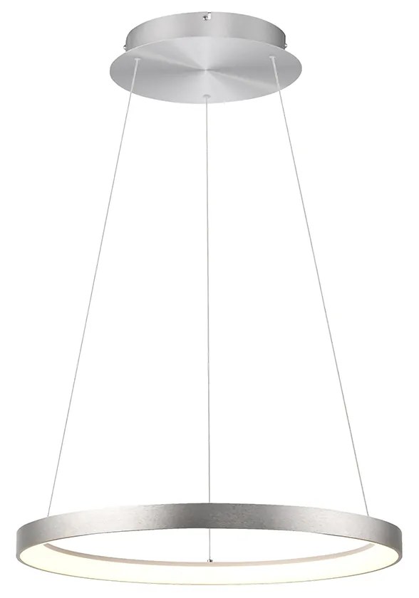 Design hanglamp aluminium incl. LED dimbaar easylift - Hoop