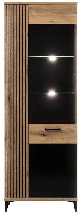 Vitrína Aris As08 Dub/Čierna
