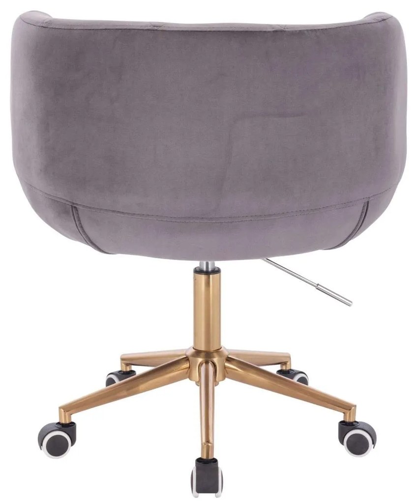 LuxuryForm DESIGN Kreslo MONTANA VELUR na zlaté podstave s kolieskami - šedé