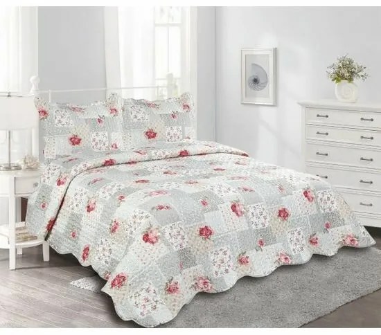 Prehoz na posteľ Patchwork Idea, 230 x 250 cm, 2 ks 50 x 70 cm, 230 x 250 cm