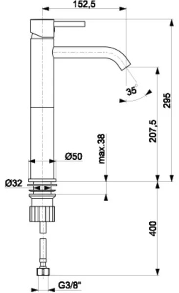 KFA Armatura 5822-612-81 - Umývadlová batéria NEDA 29,5 cm mosadz/matná čierna