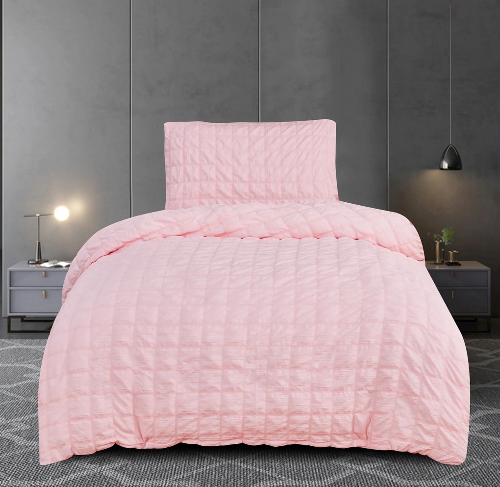 Krepové obliečky polycotton Neapol ružové 200x140cm+90x70cm TiaHome