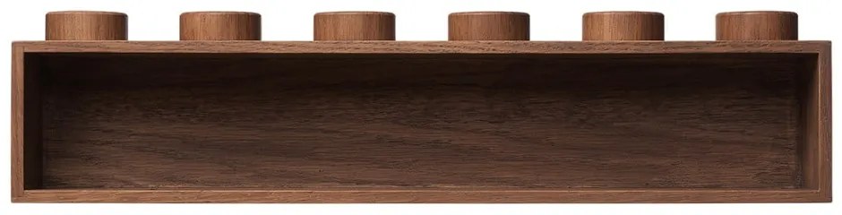 Detská nástenná polica z tmavo moreného dubového dreva LEGO® Wood