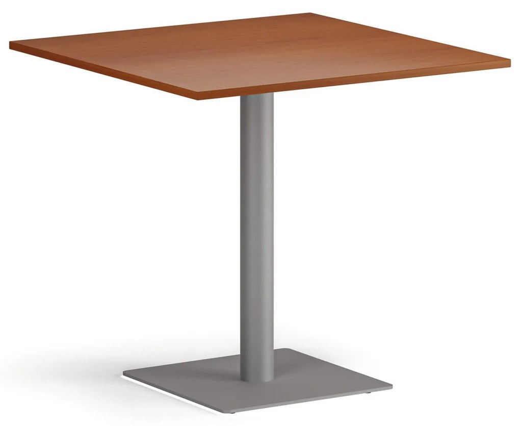 Konferenčný stolík ENZO, 80x80 cm, sivostrieborná podnož, čerešňa