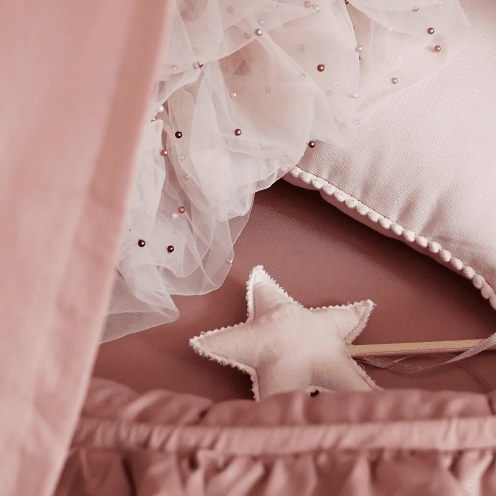 Boho vankúš s bublinkami púdrovo ružový 44x44 cm