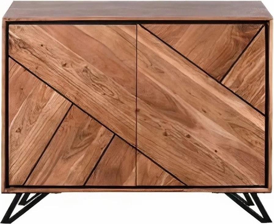 Skrinka z masívu akácie v prírodnej farbe 120x78x40 cm Ambala – Interia Home &amp; Living