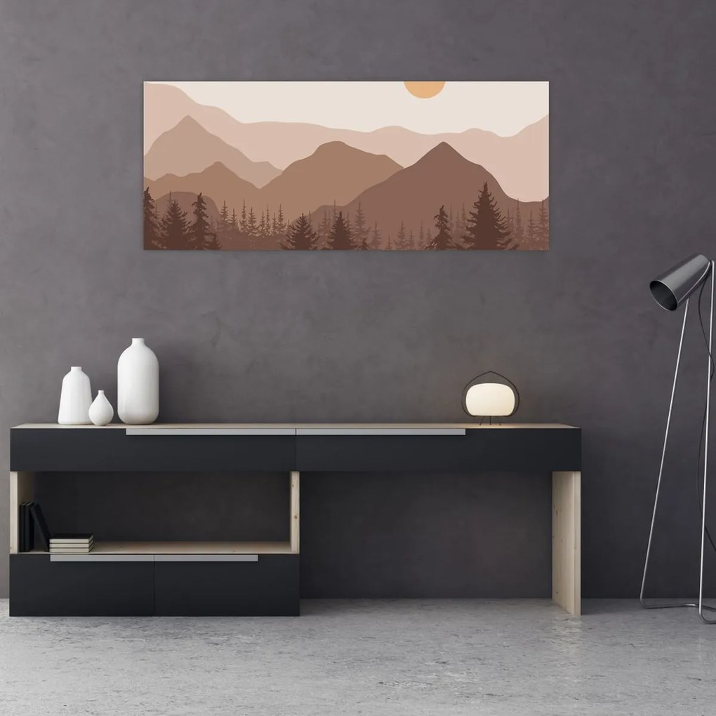 Obraz - Hnedé pohorie N⁰1 (120x50 cm)