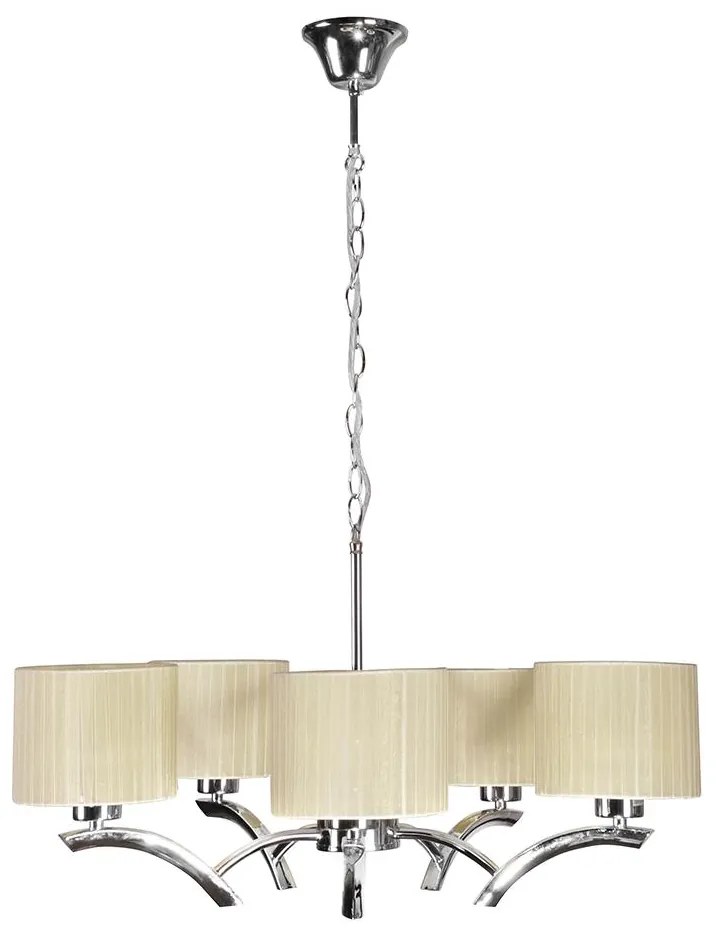 Luster na lanku DRAGA 5xE27/60W/230V béžová/lesklý chróm