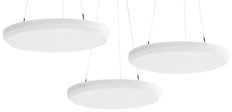 Akustický panel SATELLITE, stropný, Ø 600 mm, 3 ks, biela