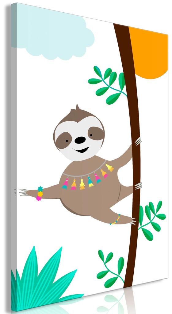 Artgeist Obraz - Happy Sloth (1 Part) Vertical Veľkosť: 60x90, Verzia: Premium Print