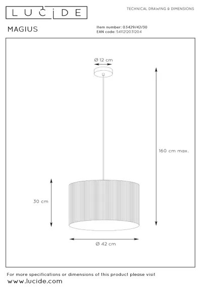 Lucide 03429/42/30 - Luster na lanku MAGIUS 1xE27/40W/230V