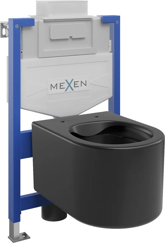 Mexen Sofia podomietkový set WC rám Fenix XS-U s WC misou, čierny mat - 6853354XX85