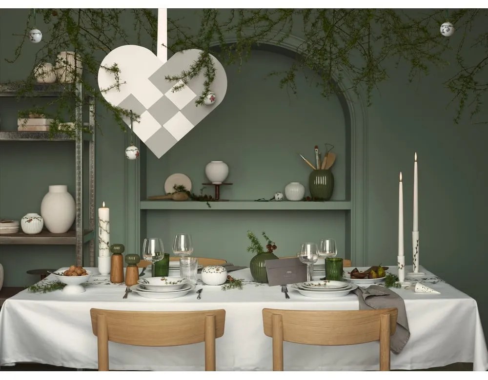 Biela keramická závesná dekorácia Kähler Design Cone, výška 14,5 cm