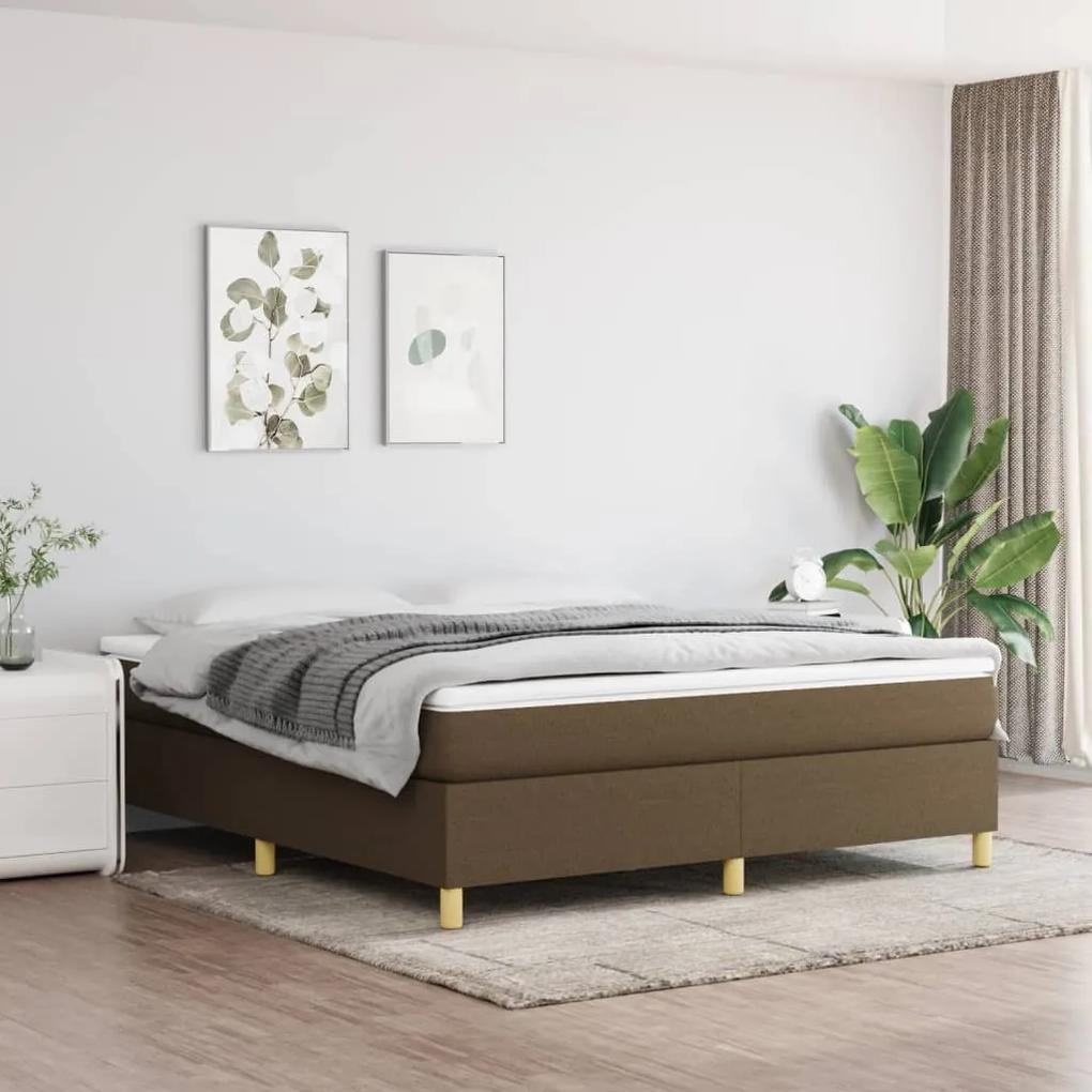 Boxspring posteľ s matracom tmavohnedá 180x200 cm látka 3144541