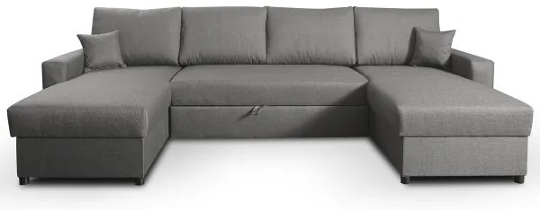 Rozkladacia sedacia súprava s úložným priestorom v tvare U JANISE sivá