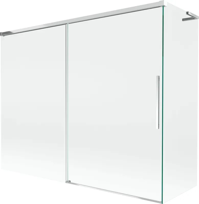 Mexen Rox, L posuvná 2-krídlová vaňová zástena 190 + 90 x 150 cm, 8mm číre sklo, chrómový profil, 8C9L-190-090-01-00