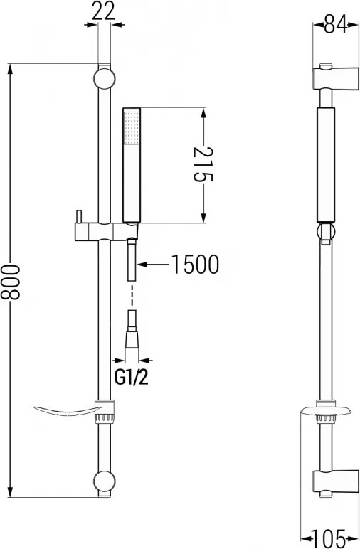 Mexen sprchový set DF77, chróm, 785774582-00
