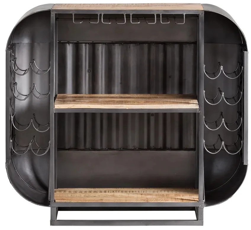 furniture-nabytek.cz - Barový jídelní stůl Bolton z kovu a manga, lakovaný, stříbrný – 112×50×105 cm