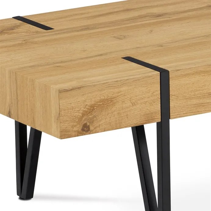 BONTEC Konferenčný stolík 110x60cm, mdf, divoký dub, AHG-233 OAK Farba: Čierna