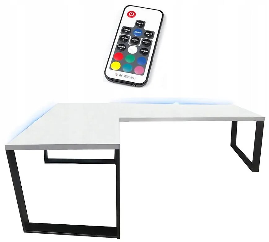 Písací Stôl Roh. Loft Top Biely 202x136x2,8 Model 1