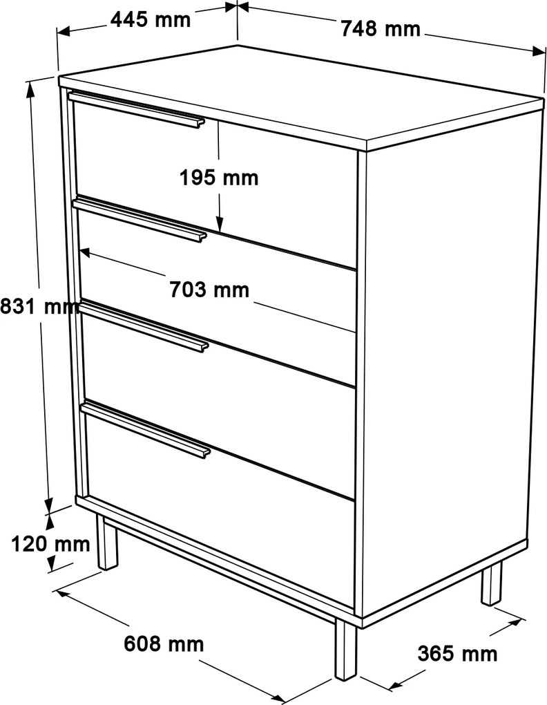 Komoda Houseland Leif biela